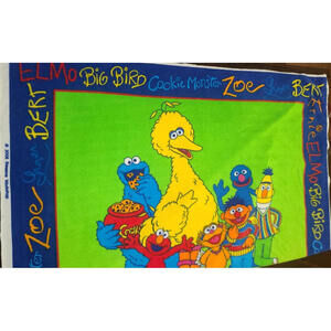 Sesame Street Multicolored Big Bird Zoe More Fleece Throw Blanket 50" x 75" 2008